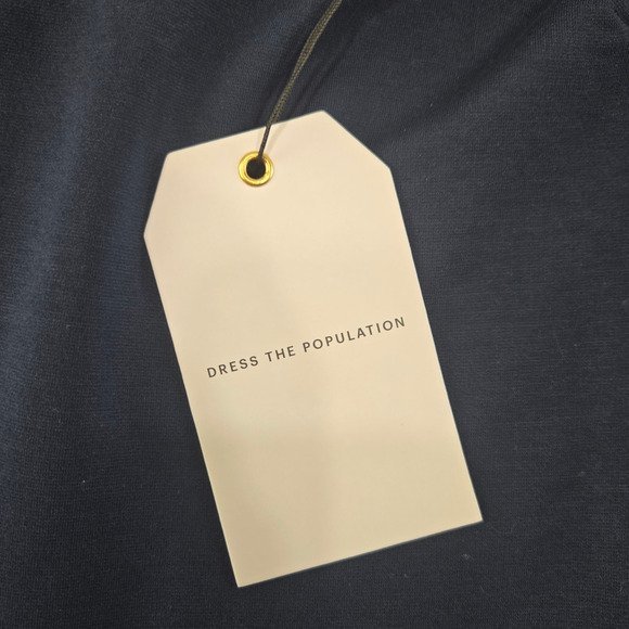 Dress the Population Navy Esperanza Sweetheart Balloon Sleeve Mini Dress Size Lg - Picture 5 of 13